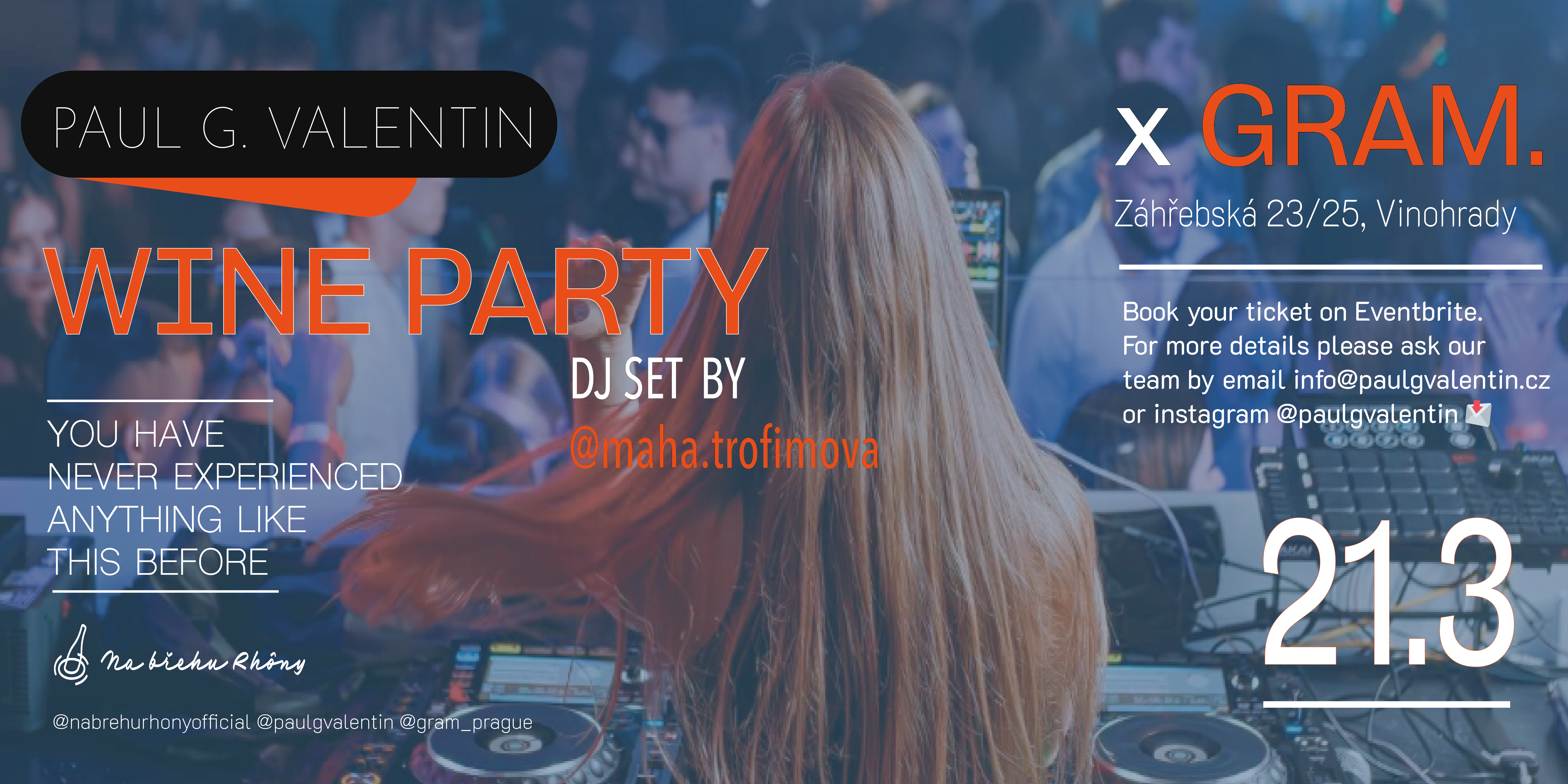 Paul G. Valentin Wine Party in @gram_prague will make you sweat of pleasure! Come together to share a cocktail and aperitif in an VIP atmosphere
